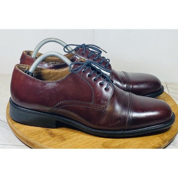 Bass Sperrazza Men\'s Dress Shoes Sz 10M Burgundy Oxford Leather Cap Toe Lace Up main image 4